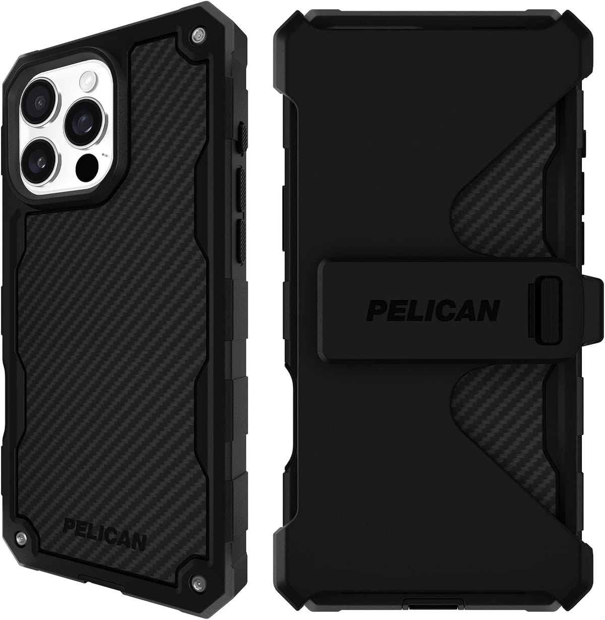 PELICAN SHIELD - Carbon Fiber iPhone16 Pro/16Pro Max用ケース ホルスター付き MagSafe対応 カーボンファイバー調