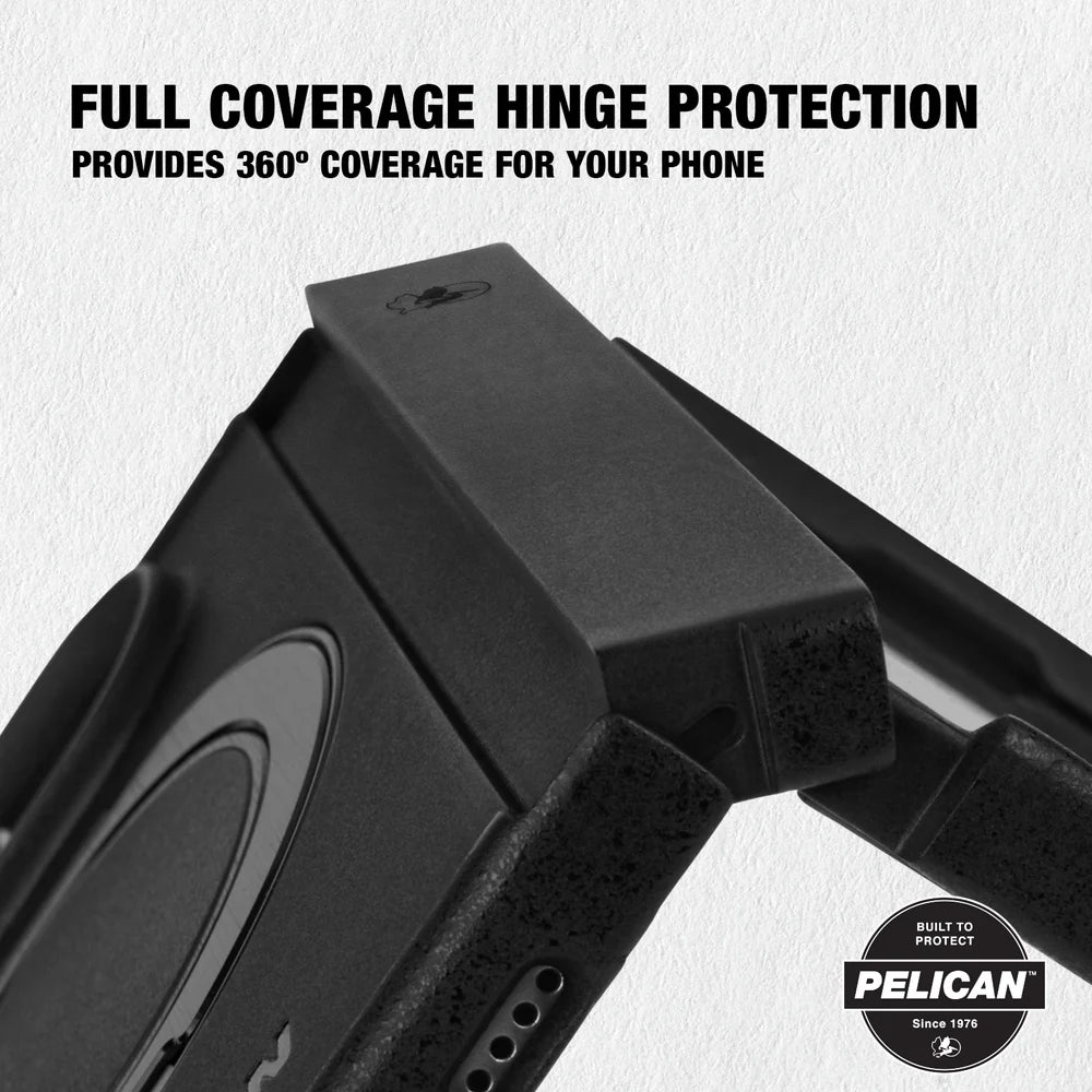 PELICAN PROTECTOR - Black iPhone Duo用ケース　MagSafe対応　360°回転スタンド付き　ブラック　[PP061196]