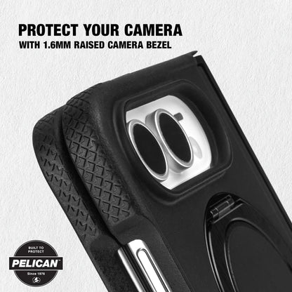 PELICAN PROTECTOR - Black iPhone Duo用ケース　MagSafe対応　360°回転スタンド付き　ブラック　[PP061196]