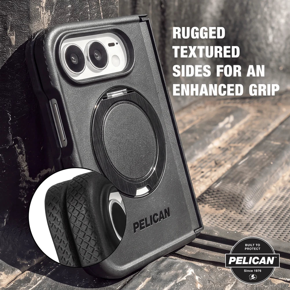 PELICAN PROTECTOR - Black iPhone Duo用ケース　MagSafe対応　360°回転スタンド付き　ブラック　[PP061196]