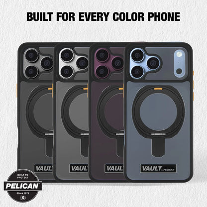 PELICAN VAULT - Smoke iPhone18 Pro/17 Pro/18 Pro Max/17 Pro Max用ケース　MagSafe対応　スモーク　360°回転スタンド付き