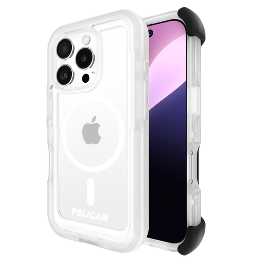 PELICAN VOYAGER - Clear　iPhone16/16 Pro用ケース　ホルスター付き　MagSafe対応　クリア