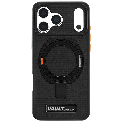 PELICAN VAULT - Black Rip Stop iPhone18 Pro Max/17 Pro Max用ケース　MagSafe対応　ブラックリップストップ　360°回転スタンド付き　[PP061082]