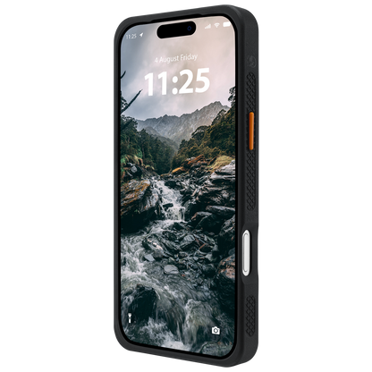 PELICAN VAULT - Black Rip Stop iPhone18 Pro Max/17 Pro Max用ケース　MagSafe対応　ブラックリップストップ　360°回転スタンド付き　[PP061082]