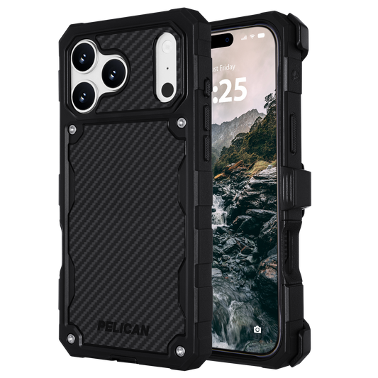 PELICAN SHIELD - Carbon Fiber iPhone18 Pro/17 Pro/18 Pro Max/17 Pro Max用ケース MagSafe対応 カーボンファイバー調