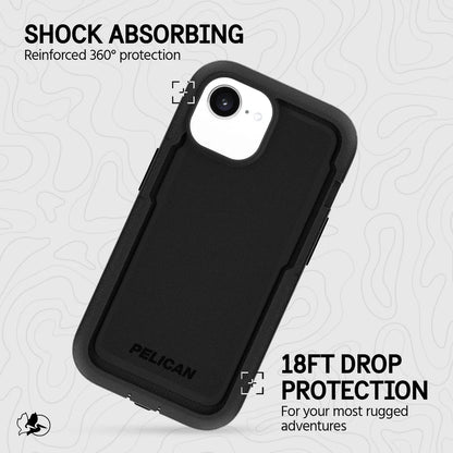 PELICAN VOYAGER - Black　iPhone17e/16e/15/14/13用ケース　ホルダー兼スタンド付き　MagSafe対応　ブラック [PP056582]
