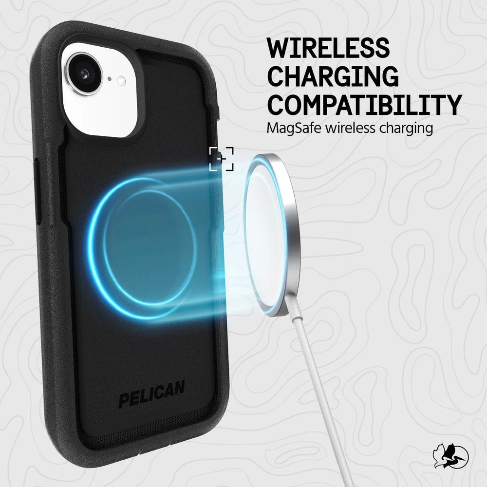 PELICAN VOYAGER - Black　iPhone17e/16e/15/14/13用ケース　ホルダー兼スタンド付き　MagSafe対応　ブラック [PP056582]