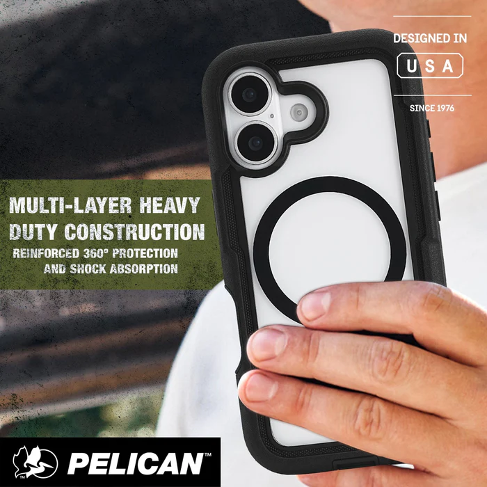 PELICAN VOYAGER iPhone17用 ケース MagSafe対応 ブラック/クリア [PP057858]