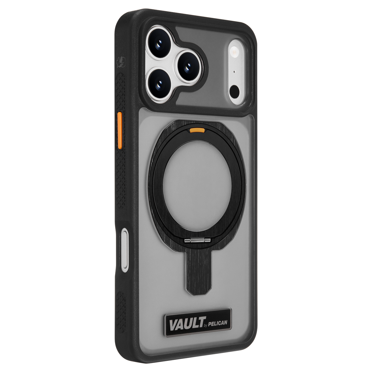 PELICAN VAULT - Smoke iPhone18 Pro/17 Pro/18 Pro Max/17 Pro Max用ケース　MagSafe対応　スモーク　360°回転スタンド付き
