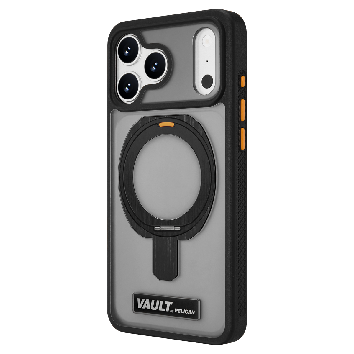PELICAN VAULT - Smoke iPhone18 Pro/17 Pro/18 Pro Max/17 Pro Max用ケース　MagSafe対応　スモーク　360°回転スタンド付き