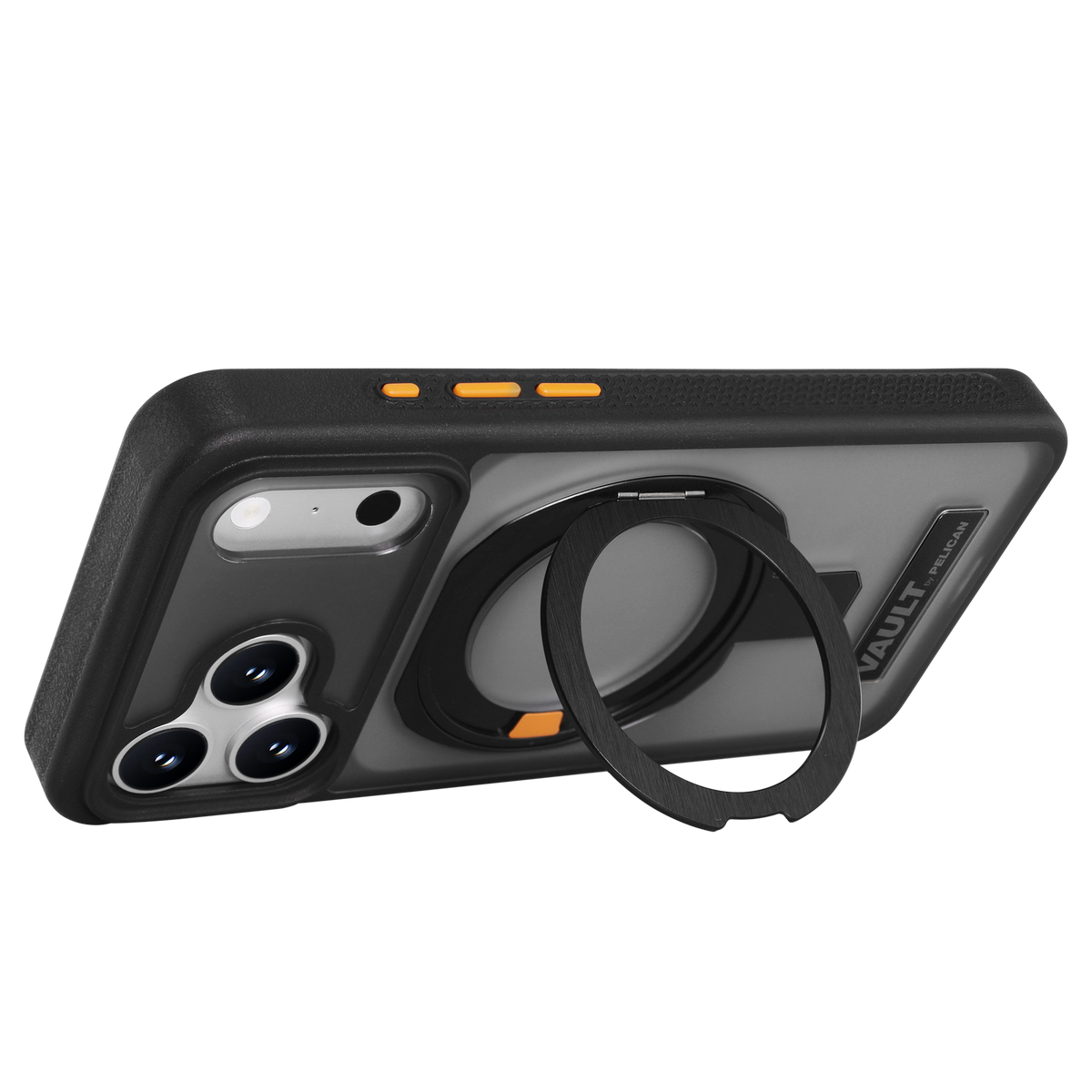 PELICAN VAULT - Smoke iPhone18 Pro/17 Pro/18 Pro Max/17 Pro Max用ケース　MagSafe対応　スモーク　360°回転スタンド付き