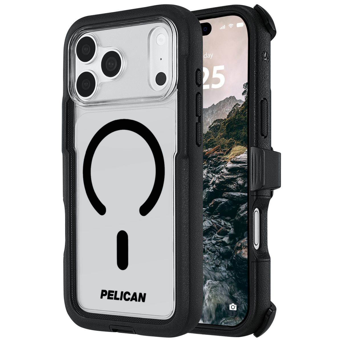 PELICAN VOYAGER - Black/Clear iPhone18 Pro/17 Pro/18 Pro Max/17 Pro Max用 ケース MagSafe対応 ブラック/クリア