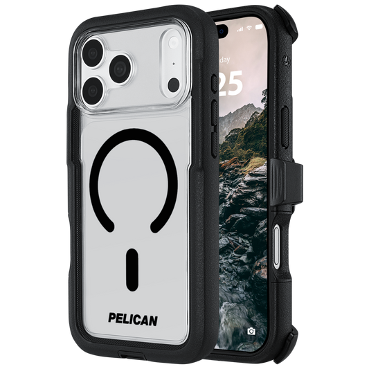 PELICAN VOYAGER - Black/Clear iPhone18 Pro/17 Pro/18 Pro Max/17 Pro Max用 ケース MagSafe対応 ブラック/クリア